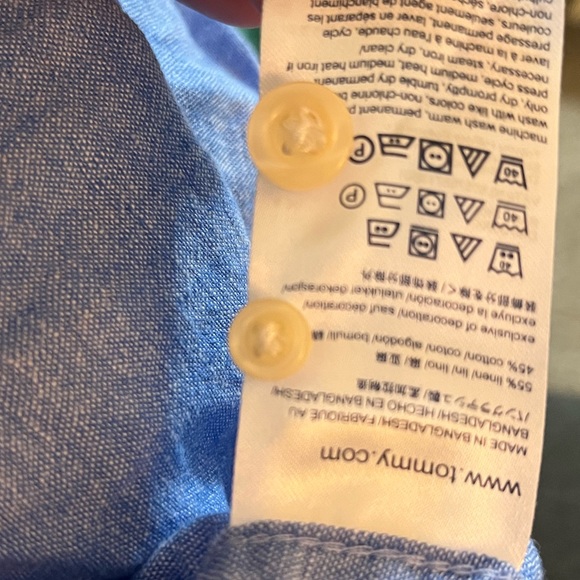 Tommy Hilfiger Blue Button Down Collared Shirt - Picture 5 of 5